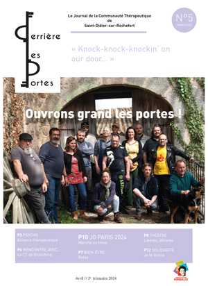 Couverture du numéro 5 du journal des résident.e.s "Derrière les portes"